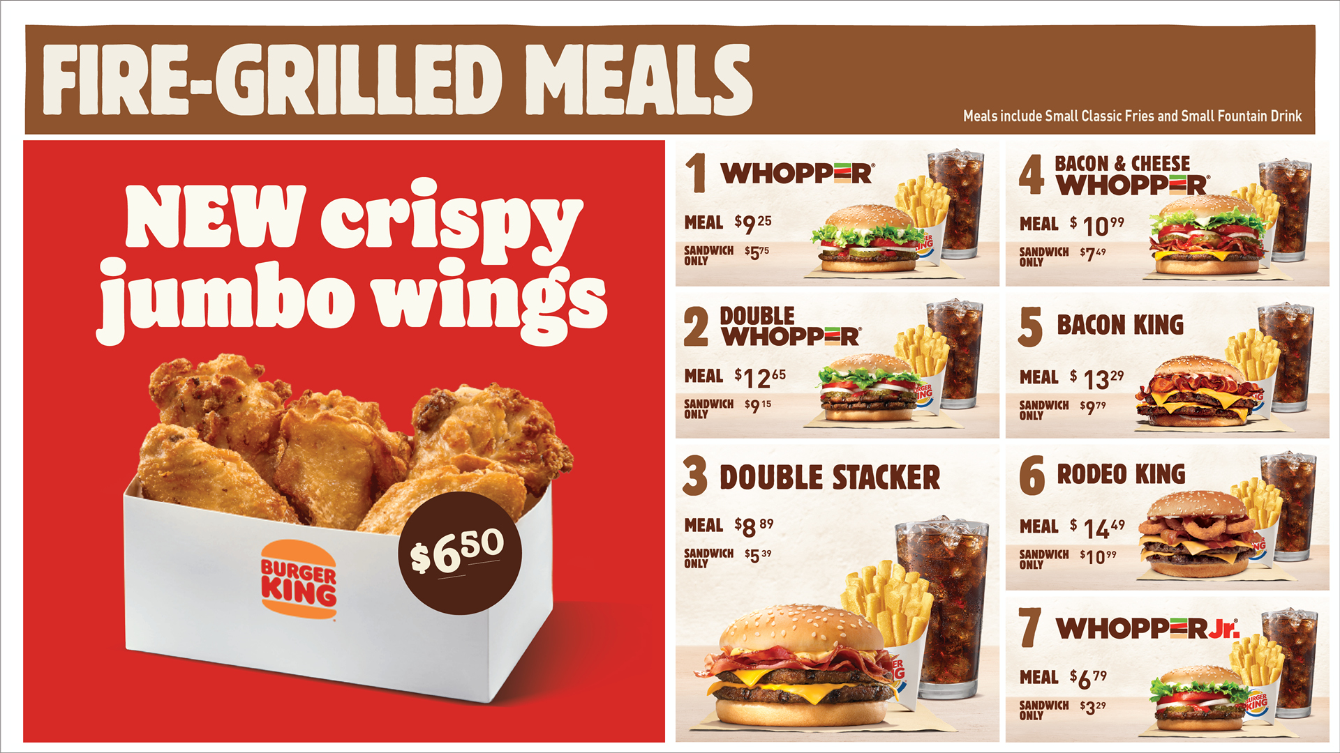 Burger King Meals Menu With Prices
